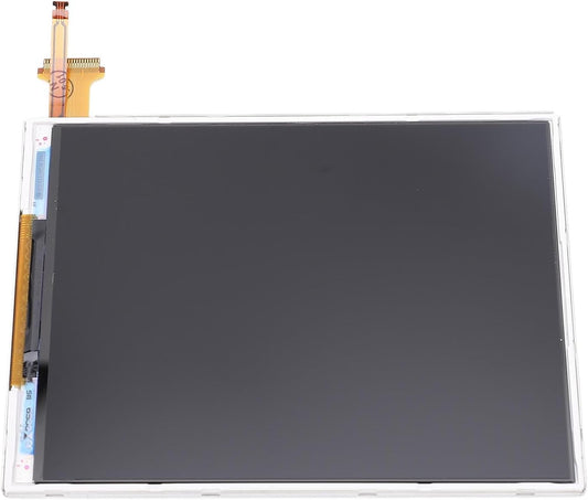 The NEW Nintendo 3DS XL Lower Screen Replacement features a flat, black rectangular LCD with a yellow ribbon cable in the top left corner—perfect for replacing or repairing your 3DS XL’s lower screen.
