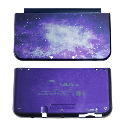 Purple gaming console with starry sky design on a white background