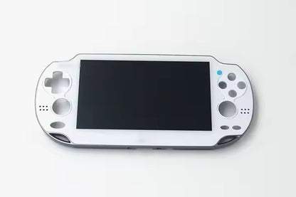 The PS Vita 1000 / 1001 OLED Screen & Touch Digitizer Replacement features a large black OLED display in a white casing, with a directional pad left and control buttons right, shown against a white background.