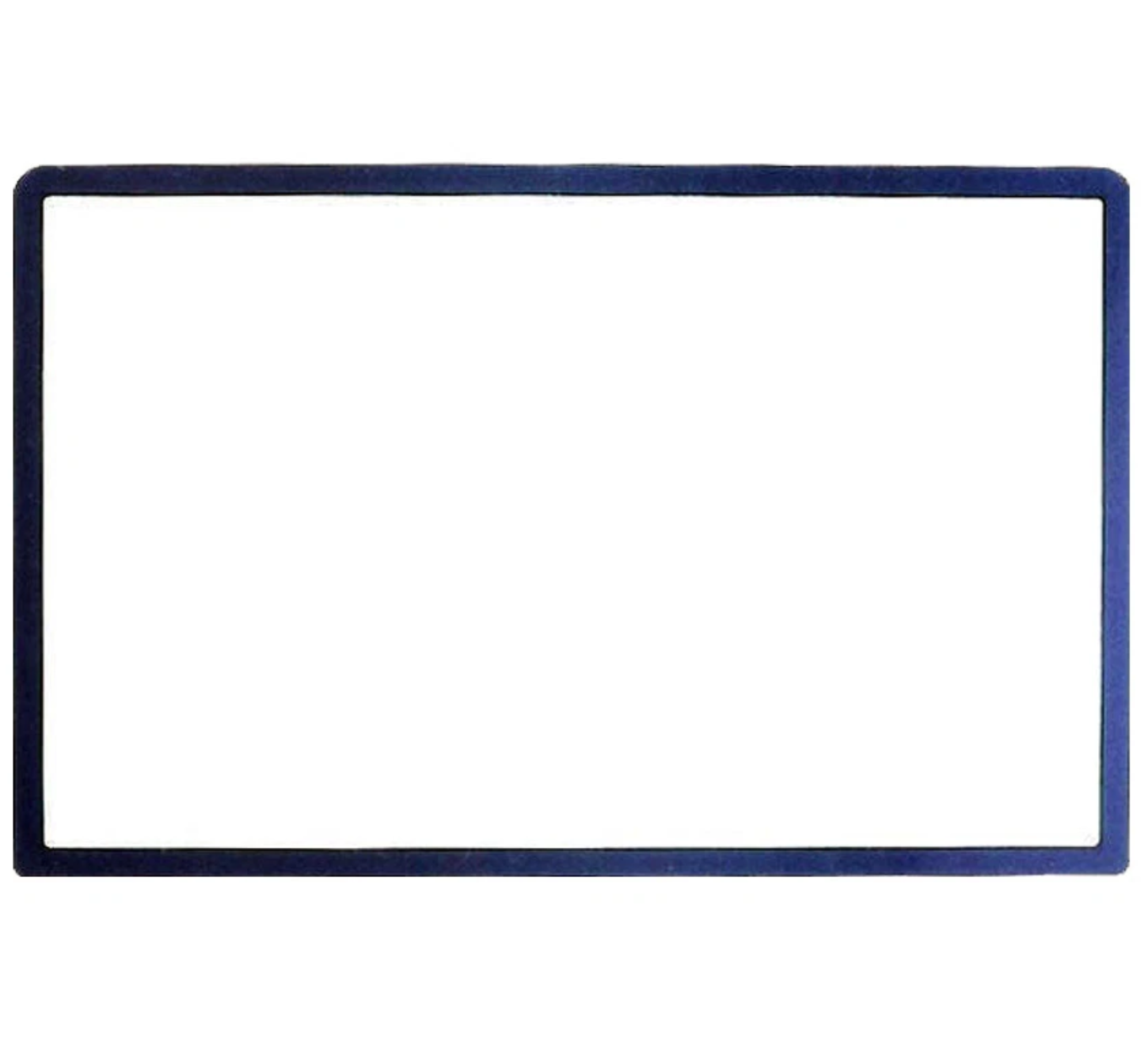 Rectangular frame with blue border on a white background