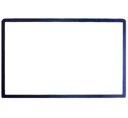 Rectangular frame with blue border on a white background