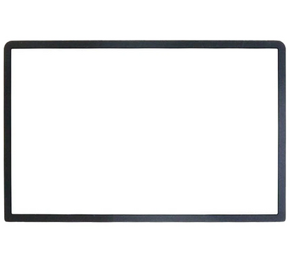 A slim, rectangular black frame with rounded corners on white—ideal as an upper screen glass lens for a New Nintendo 3DS XL/LL. Product: New Nintendo 3DS XL / LL Upper Screen Glass Lens Replacement | Various Colors.