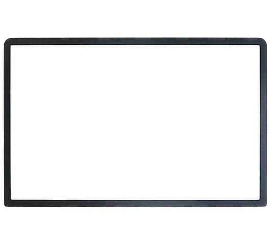 A slim, rectangular black frame with rounded corners on white—ideal as an upper screen glass lens for a New Nintendo 3DS XL/LL. Product: New Nintendo 3DS XL / LL Upper Screen Glass Lens Replacement | Various Colors.