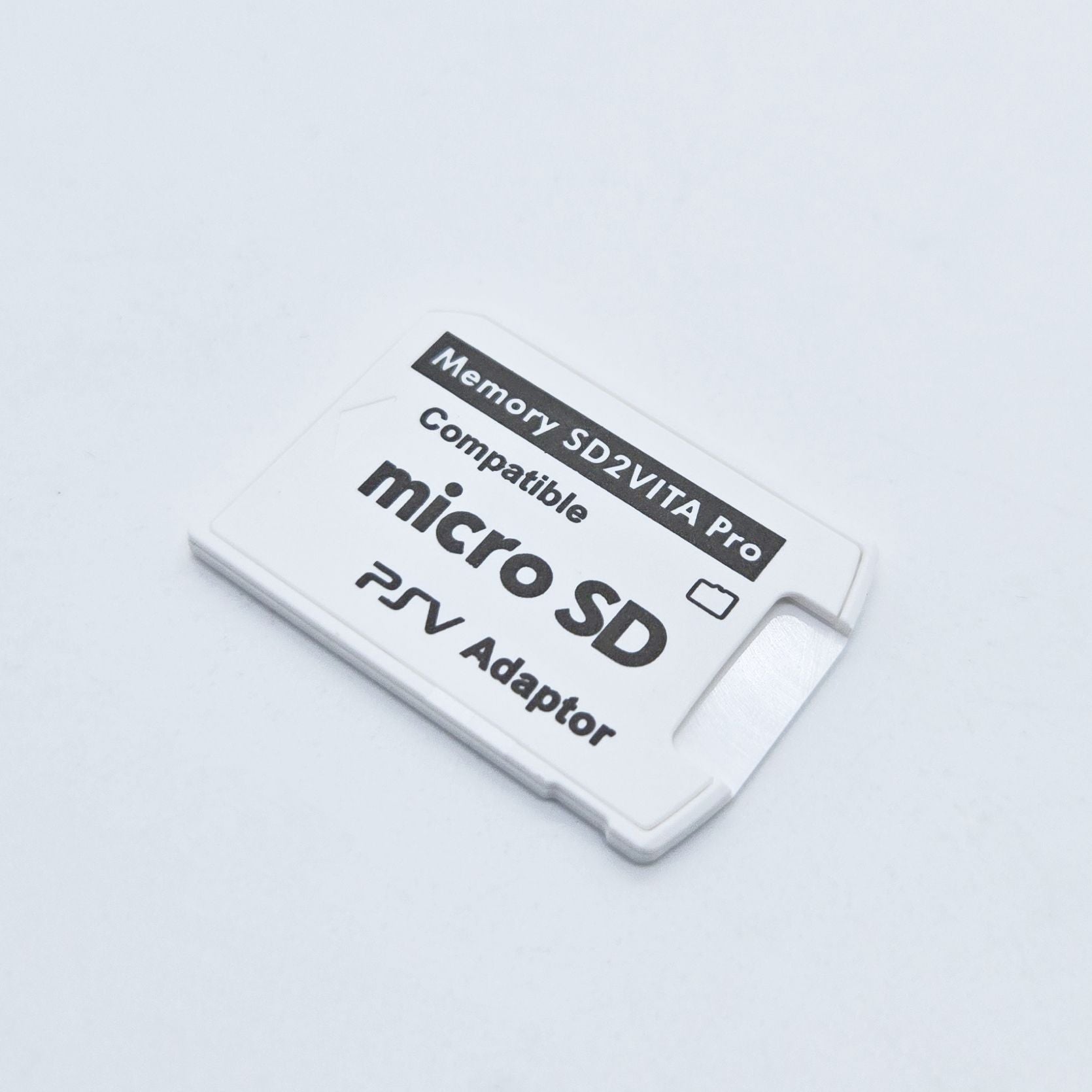 The SD2Vita 5.0 MicroSD Adapter for PS Vita, shown in white, is ideal for expanding storage on a modded PS Vita.